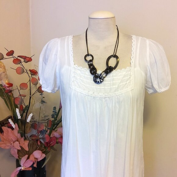 Vintage NEW Sandwich Jewellery Black Metal Pendant VTG Art Deco Necklace - Picture 5 of 7